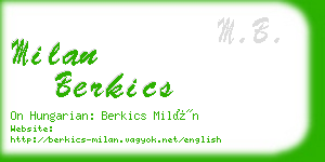 milan berkics business card